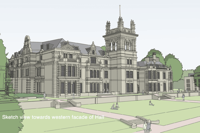An artist's impression of the hall after the proposed works Credit: Fairline Homes