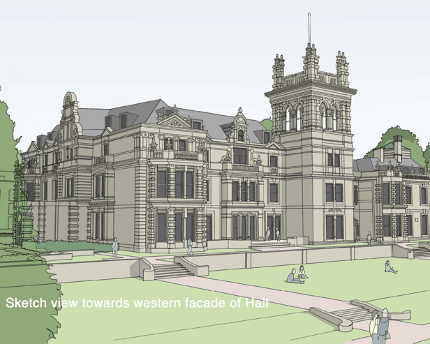 An artist's impression of the hall after the proposed works Credit: Fairline Homes