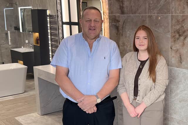 Pictured are Keith Pearson, senior sales consultant and Ellie Mara, bathroom designer at Bell of Northampton
