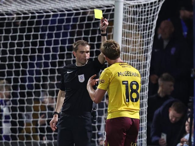 Not injured but will be suspended for Blackpool after picking up his fifth yellow card of the season against Birmingham