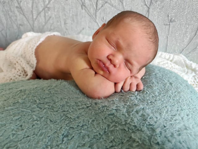 Ava Rose born at 1.25pm on August 8, weighing 8lbs 11oz.