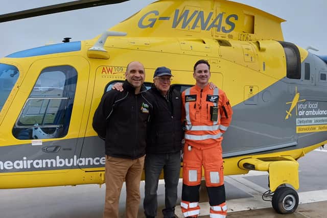 Stephen Grant with crew from The Air Ambulance