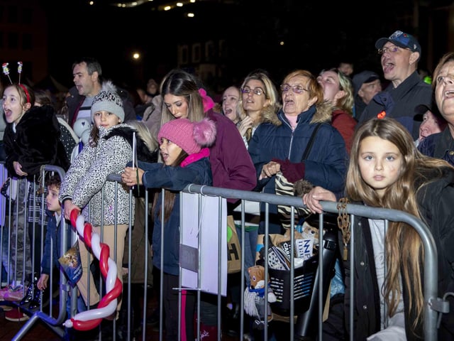 Panto stars, the town mayor, Santa and singer Billy Lockett joined the fun as Northampton switched on Christmas lights on Saturday (November 28).
