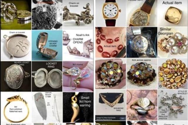 The jewellery pictured was stolen from a home in Deanshanger Road, Old Stratford.