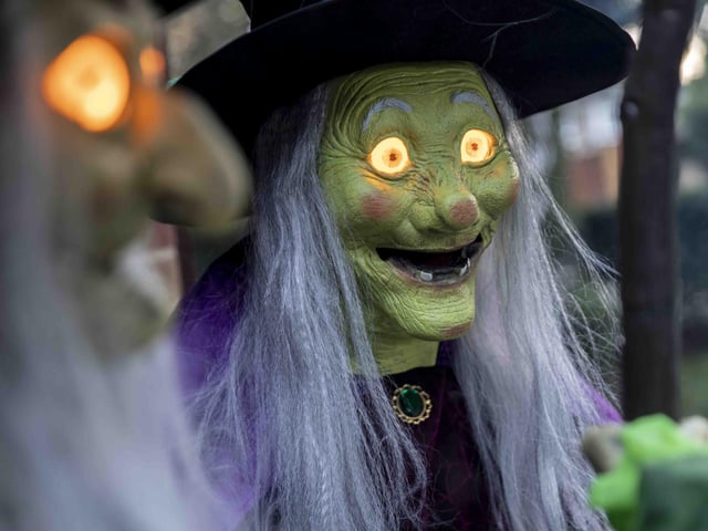 Carved pumpkins, skeletons named after staff members, a grim reaper and so much more.