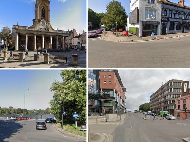 Do you know which roads are collision blackspots in Northampton town centre?