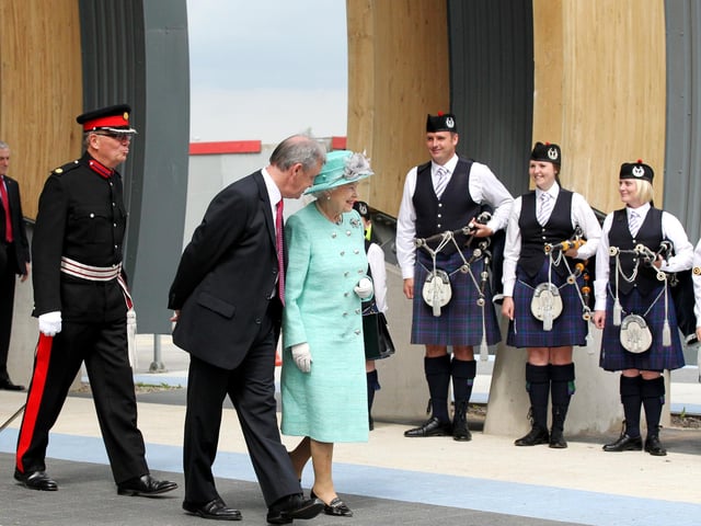 Admiring the pipers from The Grampian Club, Corby