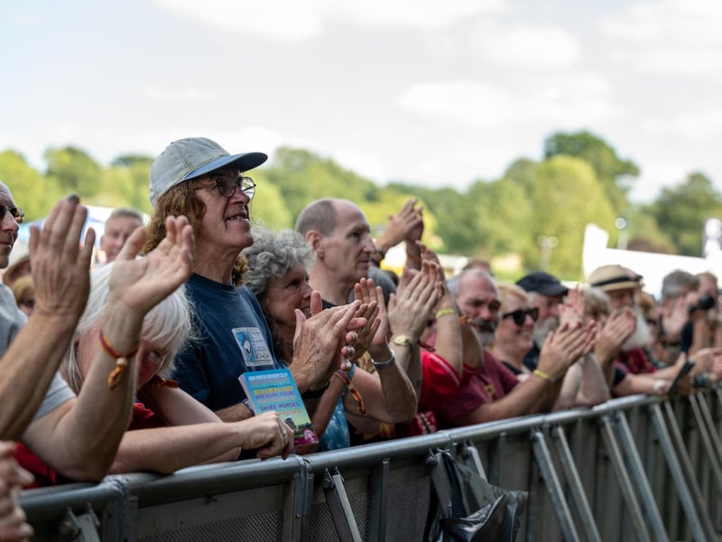 Crowds watching acts on the opening day of Cropredy Convention 2023. Photo by David Jackson.