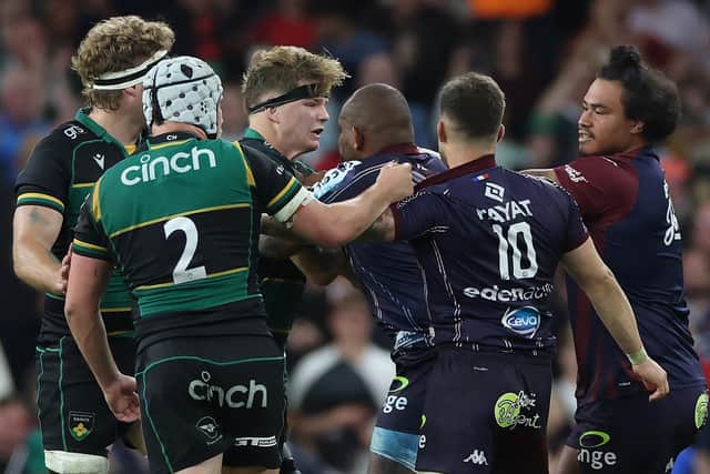 Jefferson Poirot confronted Henry Pollock at the final whistle (photo by David Rogers/Getty Images)