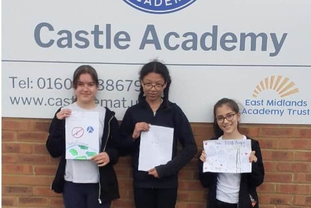Competition winners Emilia Castillo-Soto, Martina Henderson and Amarachukwu Onwuaraghi