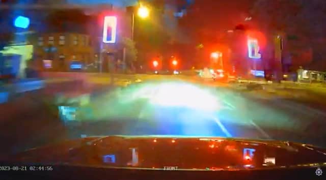The dangerous driver repeatedly ran red lights in Northampton.