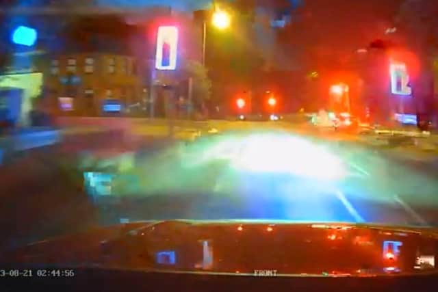The dangerous driver repeatedly ran red lights in Northampton.