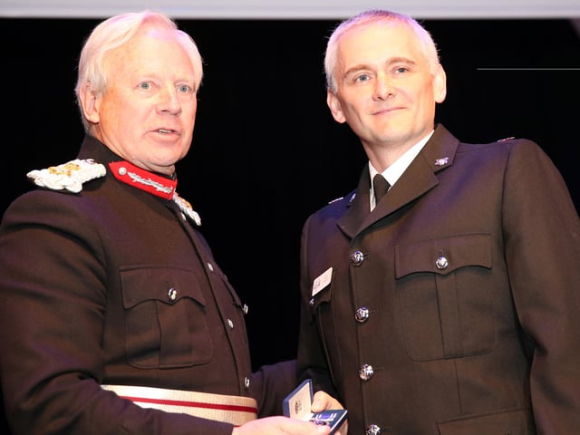 2015 - Long Service Award presented by David Laing Lord Lieutenant of Northamptonshire to Mick Stamper
