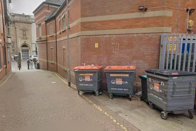 This is the bin storage area just off Wellington Street