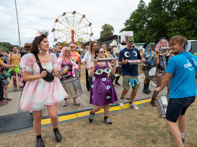 Festival goers taking part in the annual Shambala Carnival. This year’s theme was ‘Pun Intended'. Photo by David Jackson.