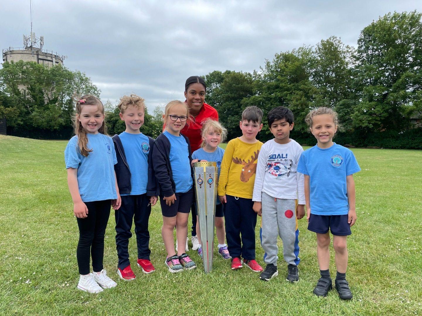 Olympian and British judo athlete Nekoda Davis at Hardingstone Academy for the EMAT torch relay