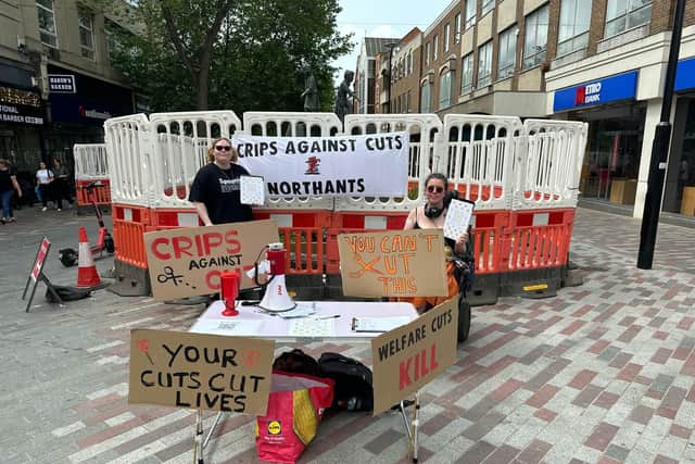 Campaigners at a stall in Northampton Town Centre
