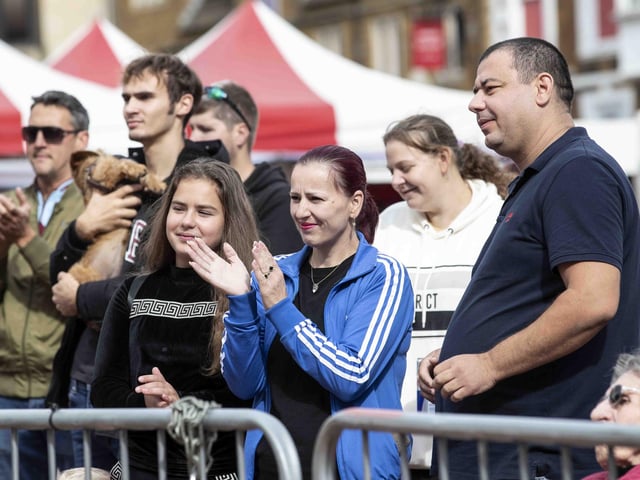 Hundreds enjoyed music, circus acts, and memories from the decade during a sixties celebration event in Northampton's Market Square on Saturday (September 24).