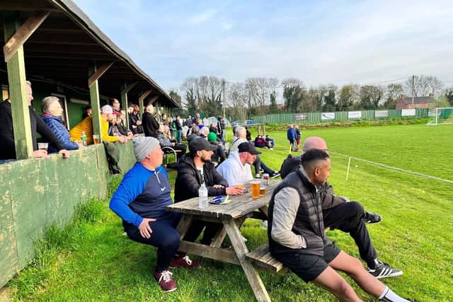 Therecwas a large crowd for Blisworths game v Roade.
