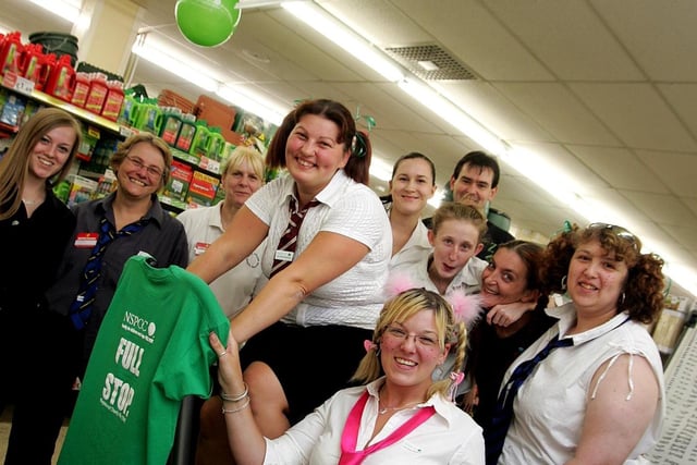 Staff at Wilkos, Gold Street doing a sponsored machine bike ride for NSPCC in June 2007. Pictured cycling is manager Andrea Atkinson.
