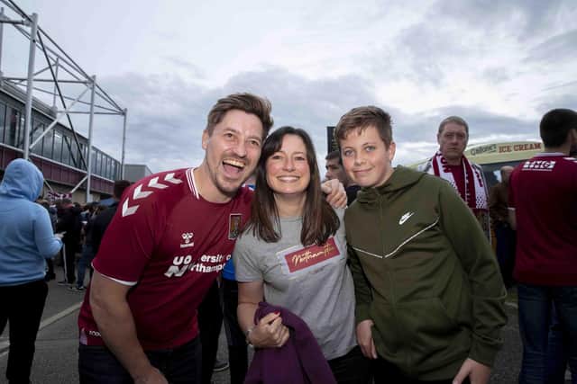 Northampton Town fans at Sixfields ahead of the playoff clash against Mansfield
