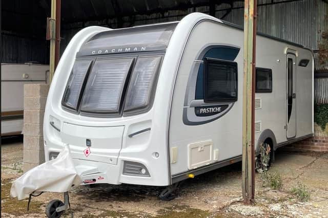 This caravan was stolen from a farm in Weedon Lois.