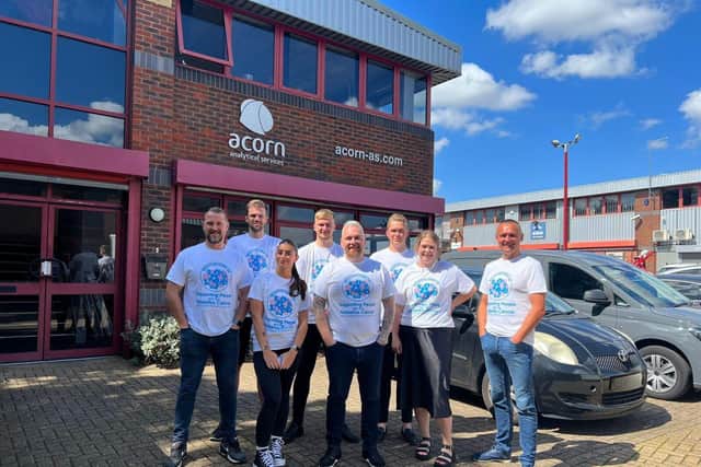 The team from Acorn Analytical Services prepare for their 24-hour fundraising challenge
