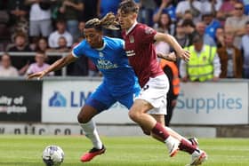 Kieron Bowie in action for the Cobblers in the Sixfields clash with Peterborough United (Picture: Pete Norton)