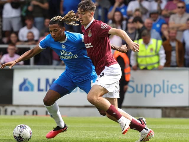 Kieron Bowie in action for the Cobblers in the Sixfields clash with Peterborough United (Picture: Pete Norton)