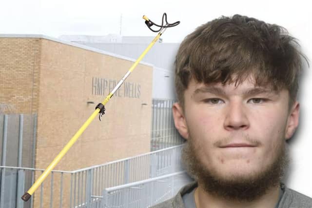 Keylun Barker, who has been jailed after catapulting drugs and phones over the wall at HMP Five Wells. Image: NW/ Northants Police