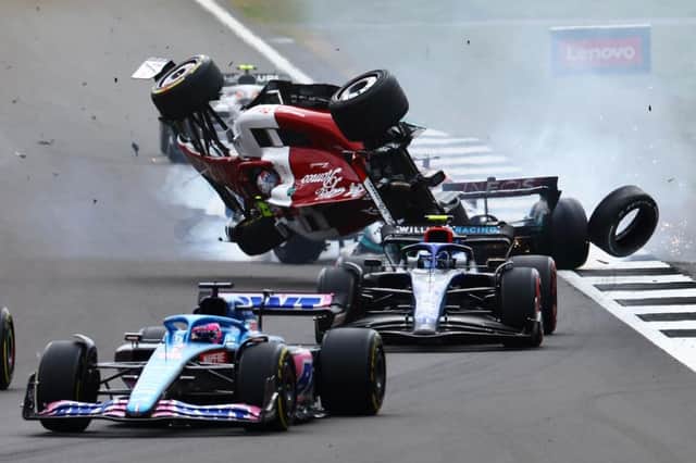 Zhou Guanyu's crash at the start of Sunday's F1 Grand Prix meant cars had slowed down by the time protesters entered the track