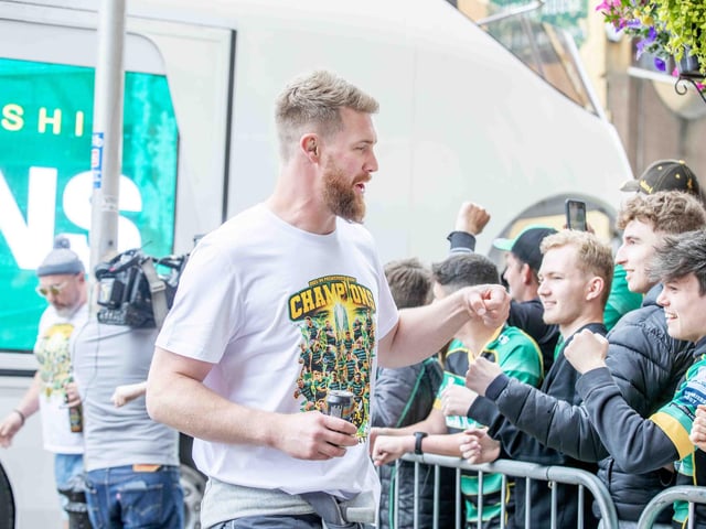 Saints players, coaches and staff celebrated with fans in Northampton town centre on Sunday (June 9) after winning the Gallagher Premiership title at Twickenham on Saturday (June 8).