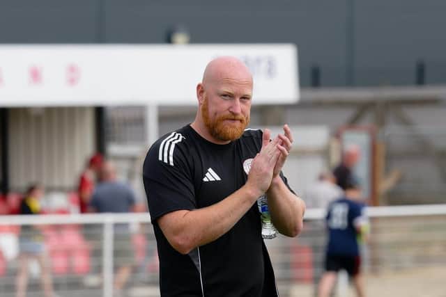Andy Whing was sorry for Brackley Town's travelling supporters after the Saints' 5-0 defeat at Buxton. (Photo credit: Pete Keen)