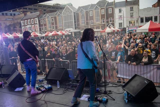 Sarpa Salpa performing on the main stage at the Northampton Music Festival last year. Photo by David Jackson.