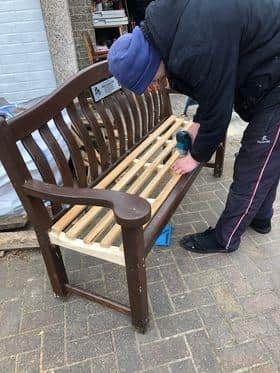 Joe gets to work on the bench