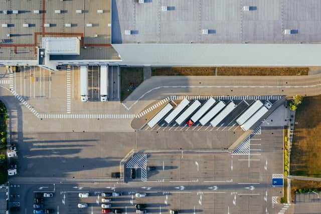 Picture of truck vehicles parked.