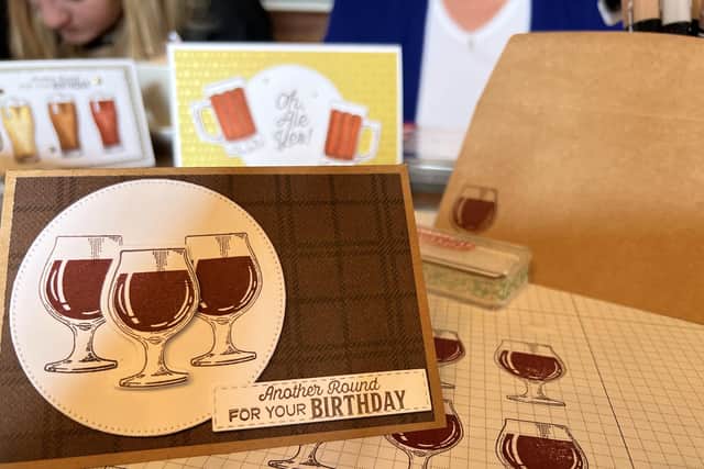 A sample of a card made at one of Jemini Crafts sessions