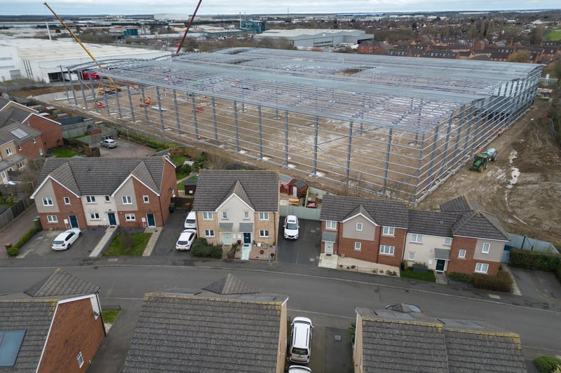Residential properties bordering the warehouse site