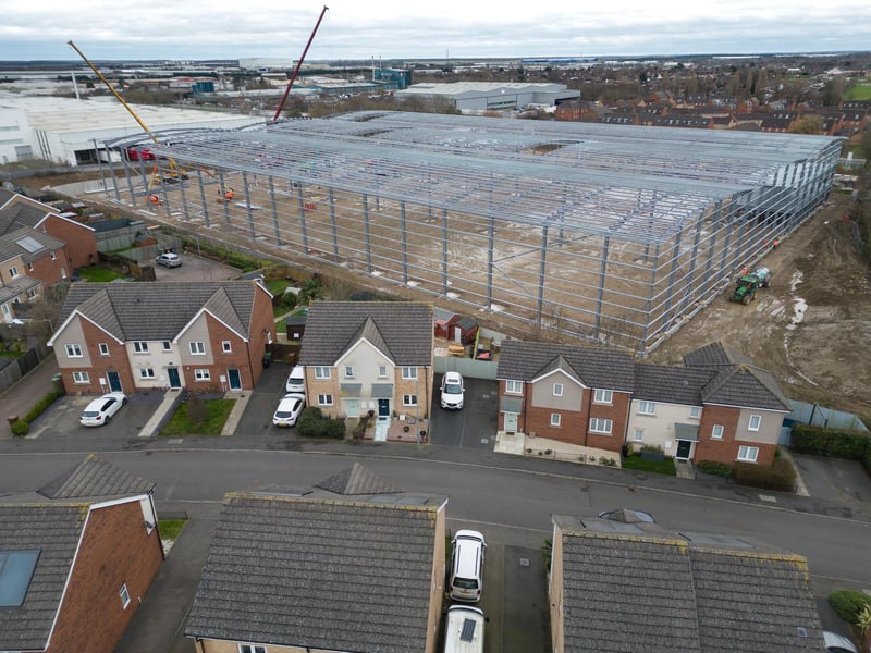 Residential properties bordering the warehouse site