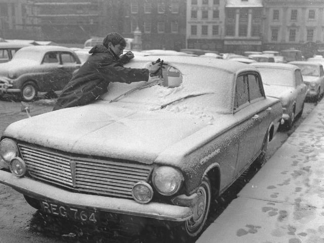 Snow in Northampton Market Square, February 10, 1966