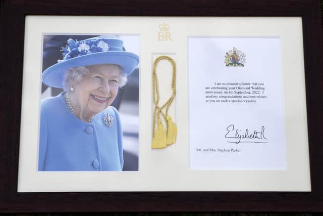 The letter from the Queen to Margaret and Stephen Parker. Photo by Kirsty Edmonds.