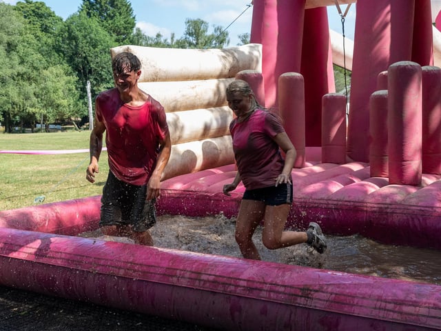 Runners taking part in the Pretty Muddy Race For Life at Abington Park in Northampton on Saturday, July, 11, 20026. Photo by David Jackson.