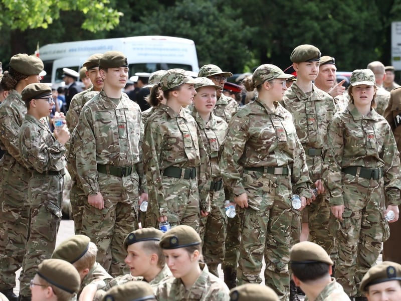 Kettering town centre: crowds line town centre to welcome The Royal Anglian Regiment for Armed Forces Day parade /National World