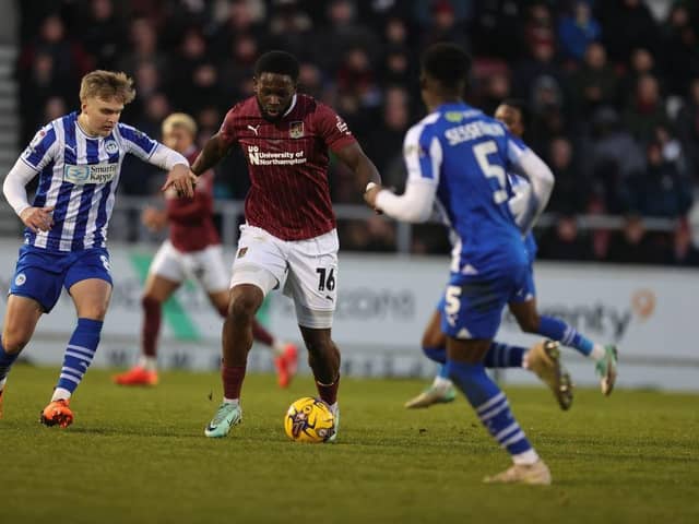 Tyreece Simpson on the attack for the Cobblers in their 1-1 draw with Wigan Athletic on Saturday (Picture: Pete Norton/Getty Images)