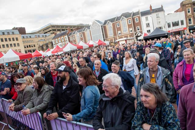 Music fans in the Market Square for Northampton Music Festival in 2019.