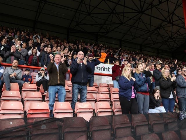 Northampton Town fans applaud  as the teams enter the pitch prior to the Sky Bet League Two between Leyton Orient and Northampton Town on October 15, 2022.