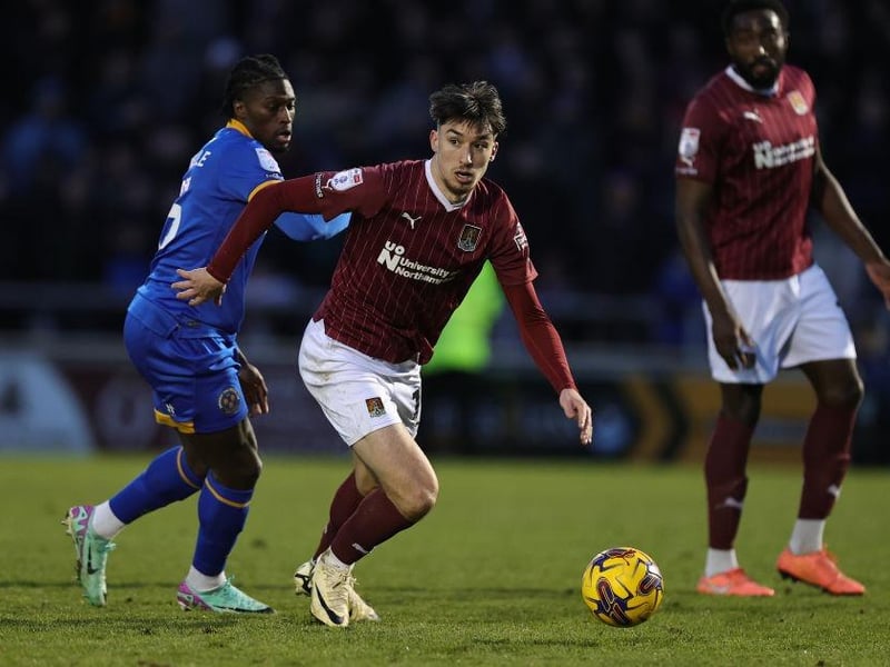 Kieron Bowie on the ball for the Cobblers in their 2-0 defeat to Shrewsbury Town on Saturday (Photo by Pete Norton/Getty Images)