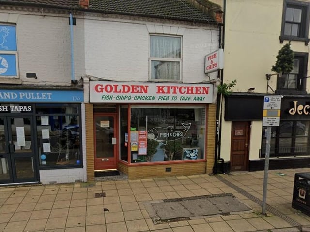 Golden Kitchen takeaway at 174 Wellingborough Road. Last inspected: 16 January 2020