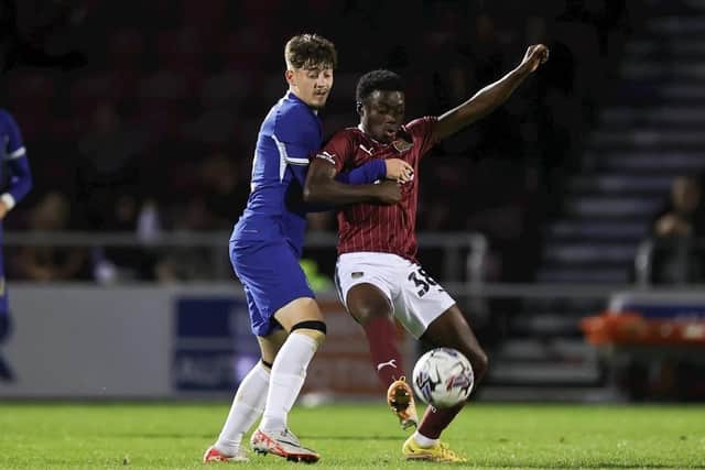 Action from the Cobblers' 2-2 EFL Trophy draw with Chelsea Under-21s (Picture: Pete Norton)