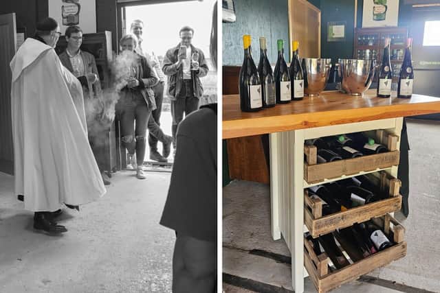A previous blessing of a Fortieth Rule wine (left)